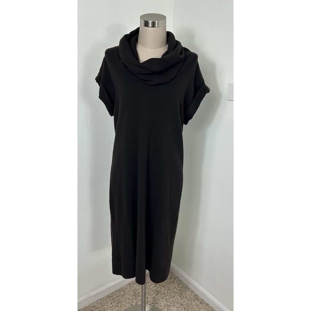 AKRIS Punto Cowl Neck Wool Dress Brown Short Sleeve Size 10 Thanksgiving‎
